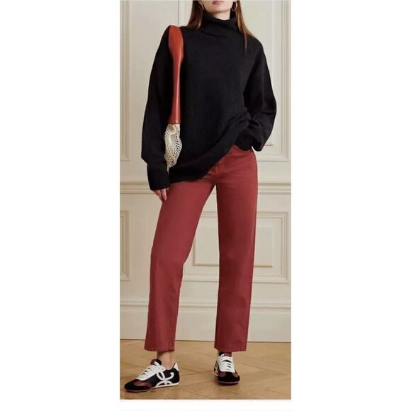 Veronica Beard Blake High Rise Straight Jeans in Oxblood Size 26 NWT - Picture 1 of 10